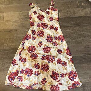 Vintage satin floral maxi dress